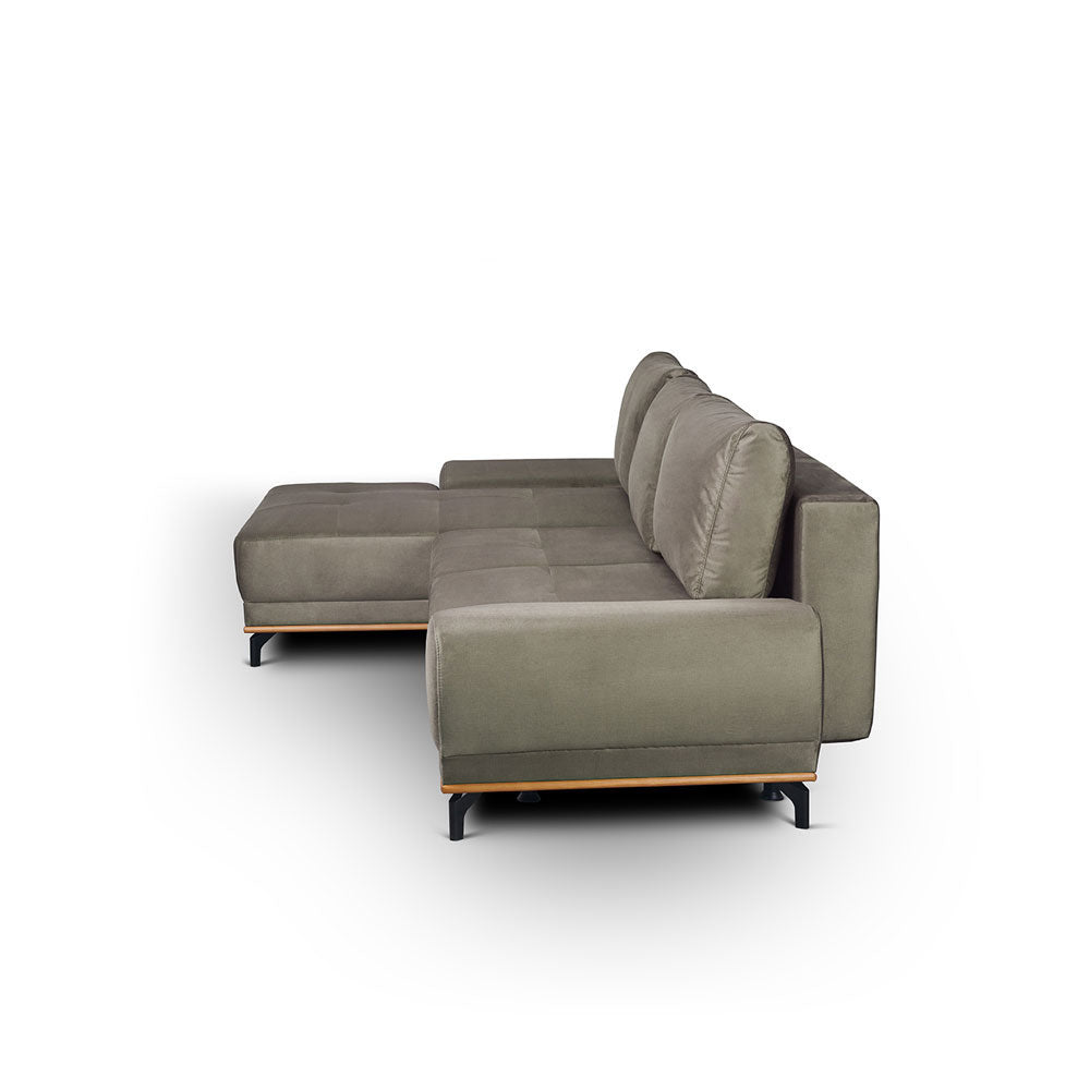 NATURA ΚΑΝΑΠΕΣ ΚΡΕΒΑΤΙ ΓΩΝΙΑ ΑΡΙΣΤΕΡΗ TAUPE 283x164xH90cm