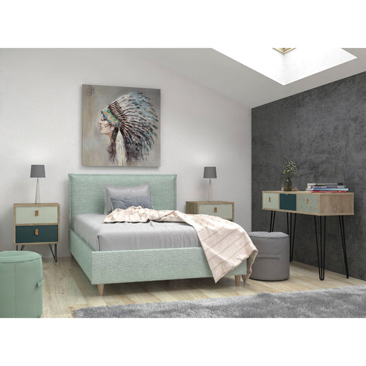 TREND MINT ΚΟΜΟΔΙΝΟ 2ΣΥΡΤΑΡΙΑ SONOMA ΠΡΑΣΙΝΟ ΜΕ PATTERN 45x29x52.5