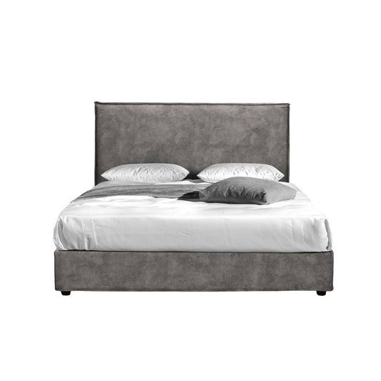 DOMUS ΚΡΕΒΑΤΙ (ΓΙΑ ΣΤΡΩΜΑ 160x200cm) SILVER ΓΚΡΙ 210x160x115