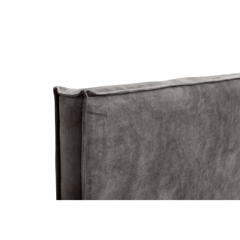 DOMUS ΚΡΕΒΑΤΙ (ΓΙΑ ΣΤΡΩΜΑ 160x200cm) SILVER ΓΚΡΙ 210x160x115