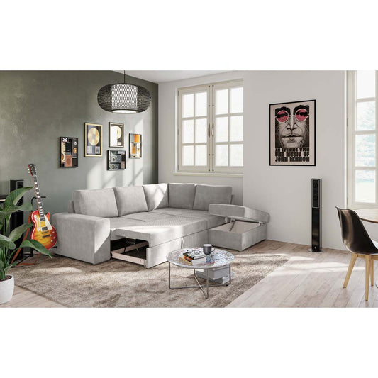 EDDI ΚΑΝΑΠΕΣ ΚΡΕΒΑΤΙ ΓΩΝΙΑ ΔΕΞΙΑ TAUPE 248x213x90