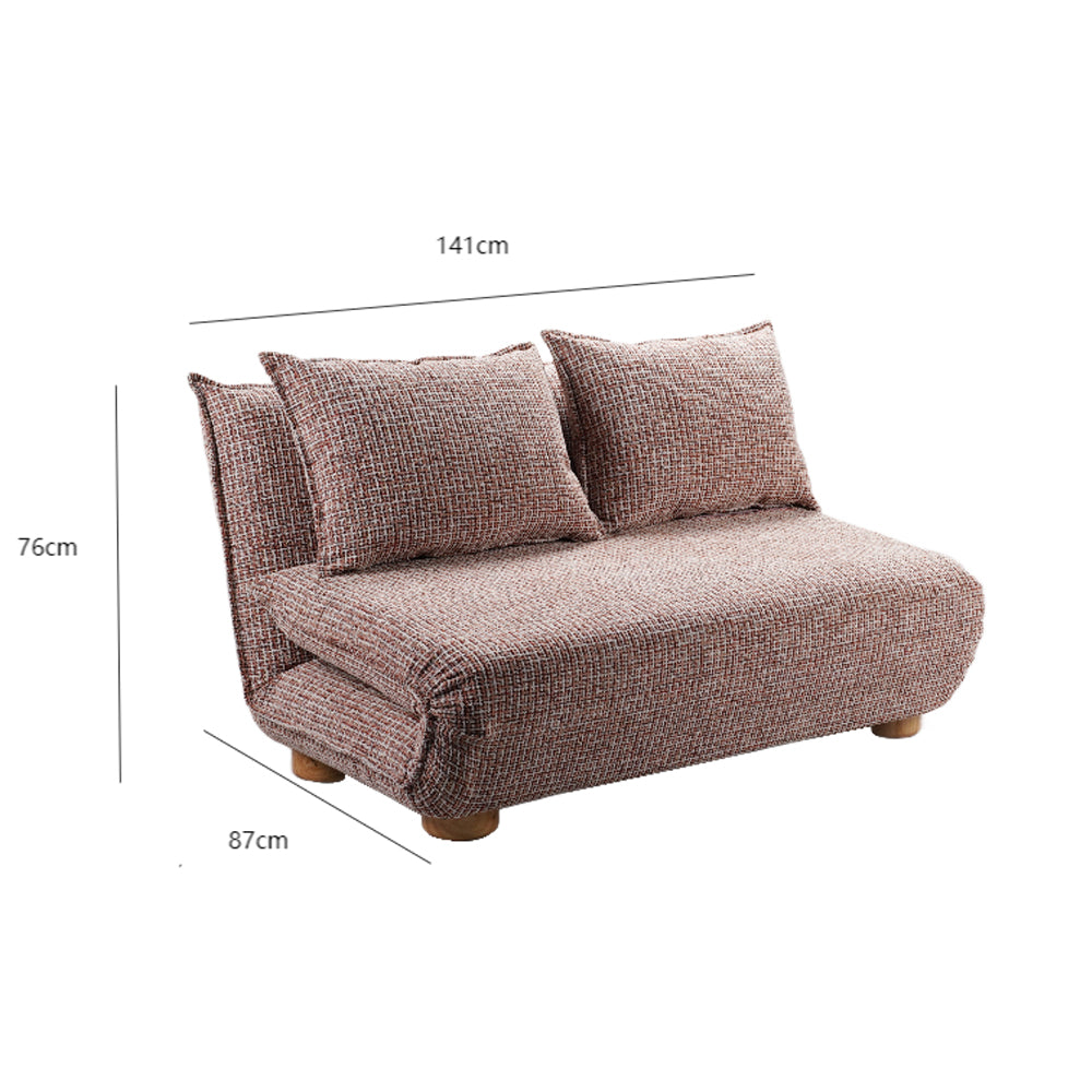 FUTON ΚΑΝΑΠΕΣ ΚΡΕΒΑΤΙ 2ΘΕΣΙΟΣ ΑΝΑΔΙΠΛΟΥΜΕΝΟΣ TERRACOTTA BEIGE ΜΕ PATTERN 141x87x76cm