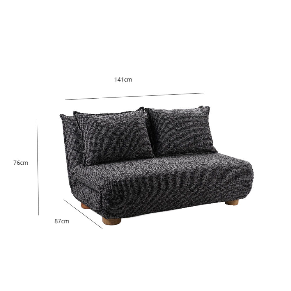 FUTON ΚΑΝΑΠΕΣ ΚΡΕΒΑΤΙ 2ΘΕΣΙΟΣ ΑΝΑΔΙΠΛΟΥΜΕΝΟΣ ΓΚΡΙ ΜΑΥΡΟ ΜΕ PATTERN 141x87x76cm