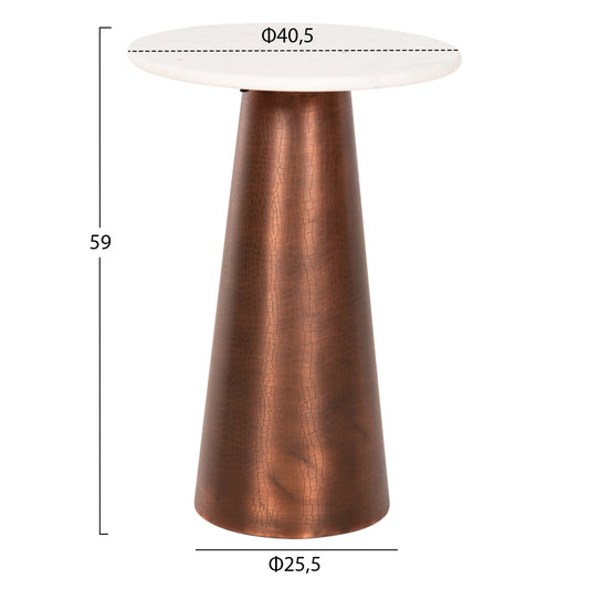 ΒΟΗΘΗΤΙΚΟ ΤΡΑΠΕΖΙ FODEN HM9720 ΛΕΥΚΟ ΜΑΡΜΑΡΟ ΚΑΙ ΜΕΤΑΛΛΟ Φ40,5x59Υεκ