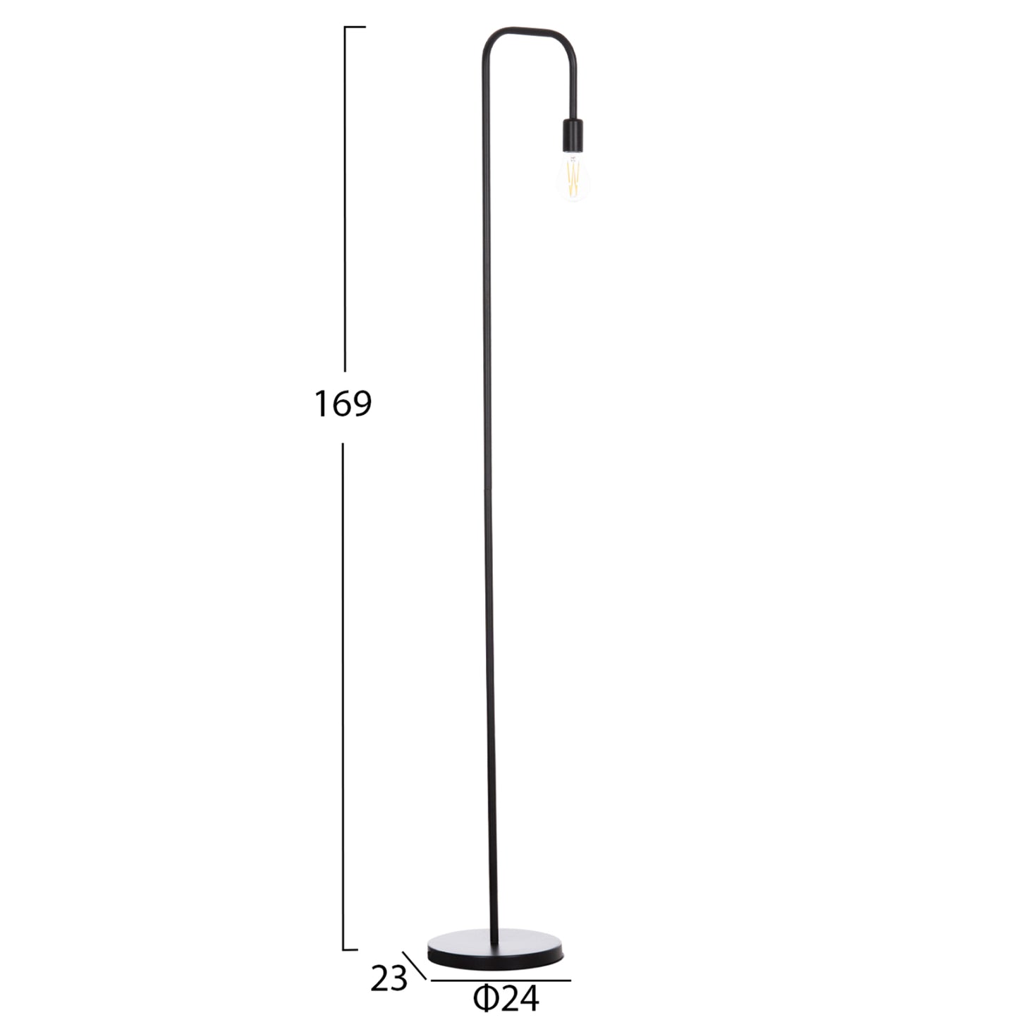 ΦΩΤΙΣΤΙΚΟ ΔΑΠΕΔΟΥ KRAMER HM7535.11 ΜΕΤΑΛΛΟ ΣΕ ΜΑΥΡΟ 23x169Υεκ.