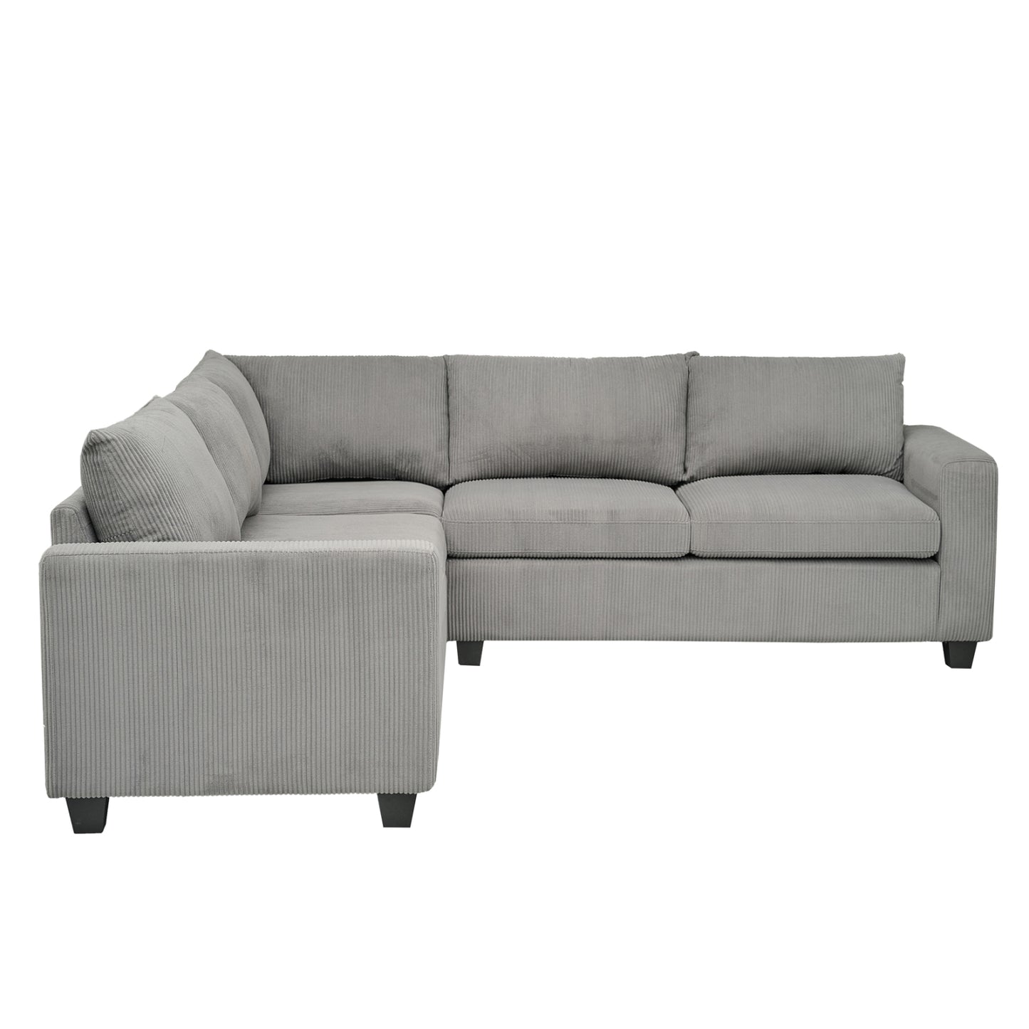 ΓΩΝΙΑΚΟΣ ΚΑΝΑΠΕΣ CALDER HM3286.01 ΓΚΡΙ ΥΦΑΣΜΑ 254x254x90(κάθισμα)x91Υεκ.