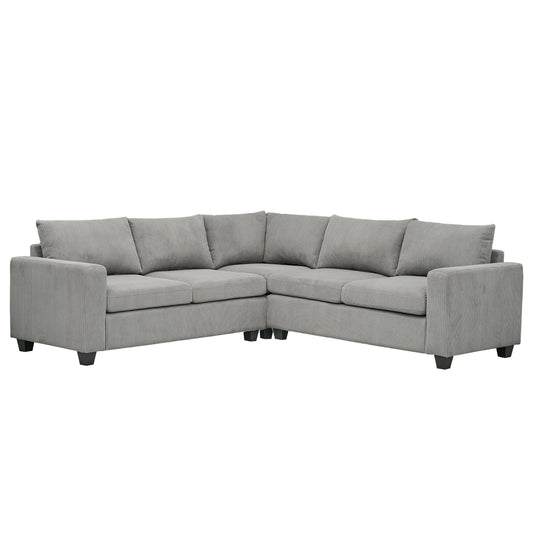 ΓΩΝΙΑΚΟΣ ΚΑΝΑΠΕΣ CALDER HM3286.01 ΓΚΡΙ ΥΦΑΣΜΑ 254x254x90(κάθισμα)x91Υεκ.