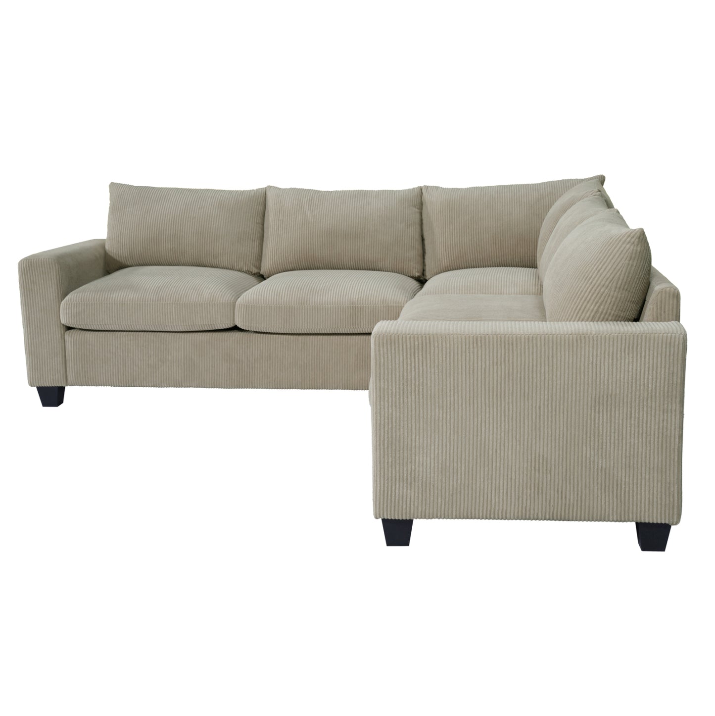 ΓΩΝΙΑΚΟΣ ΚΑΝΑΠΕΣ CALDER HM3286.03 ΜΠΕΖ ΥΦΑΣΜΑ 254x254x90(κάθισμα)x91Υεκ.