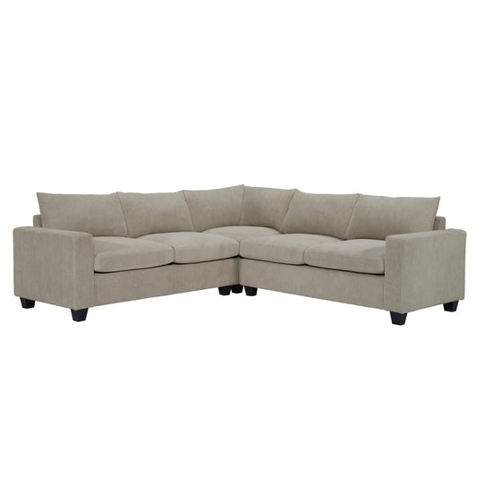 ΓΩΝΙΑΚΟΣ ΚΑΝΑΠΕΣ CALDER HM3286.03 ΜΠΕΖ ΥΦΑΣΜΑ 254x254x90(κάθισμα)x91Υεκ.