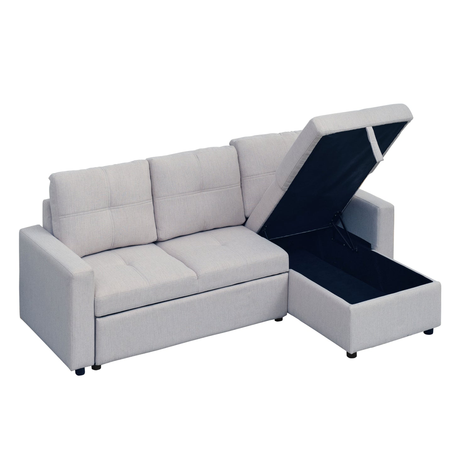 ΓΩΝΙΑΚΟΣ ΚΑΝΑΠΕΣ-ΚΡΕΒΑΤΙ ΑΝΑΣΤΡΕΨΙΜΟΣ SALINO HM3285.01 ΓΚΡΙ ΥΦΑΣΜΑ 213x132x87Yεκ