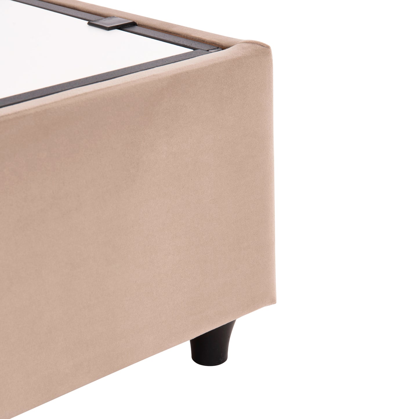 ΚΡEΒΑΤΙ ΜΕ ΑΠΟΘΗΚΕΥΤΙΚΟ ΧΩΡΟ DREAMLET HM716 ΜΠΕΖ ΒΕΛΟΥΔΟ- ΓΙΑ ΣΤΡΩΜΑ 160x200εκ.