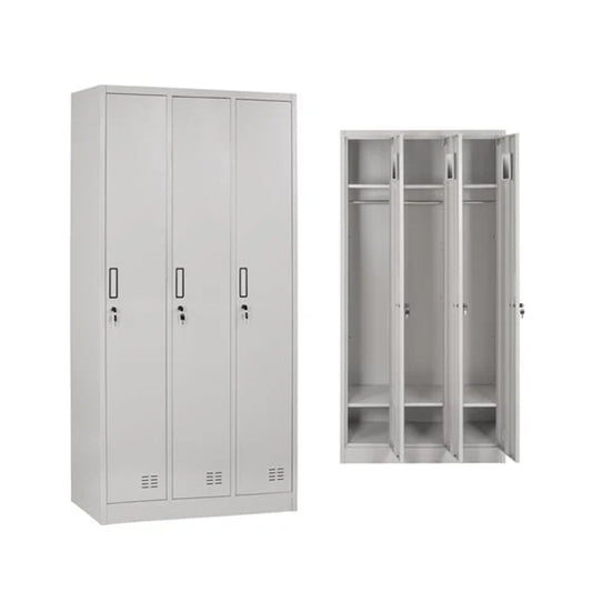 ΜΕΤΑΛΛΙΚΟΣ ΤΡΙΠΛΟΣ ΦΟΡΙΑΜΟΣ ΜΕ ΚΛΕΙΔΑΡΙΕΣ ALTONA HM5634.11 ΓΚΡΙ 90x45x185Υεκ.