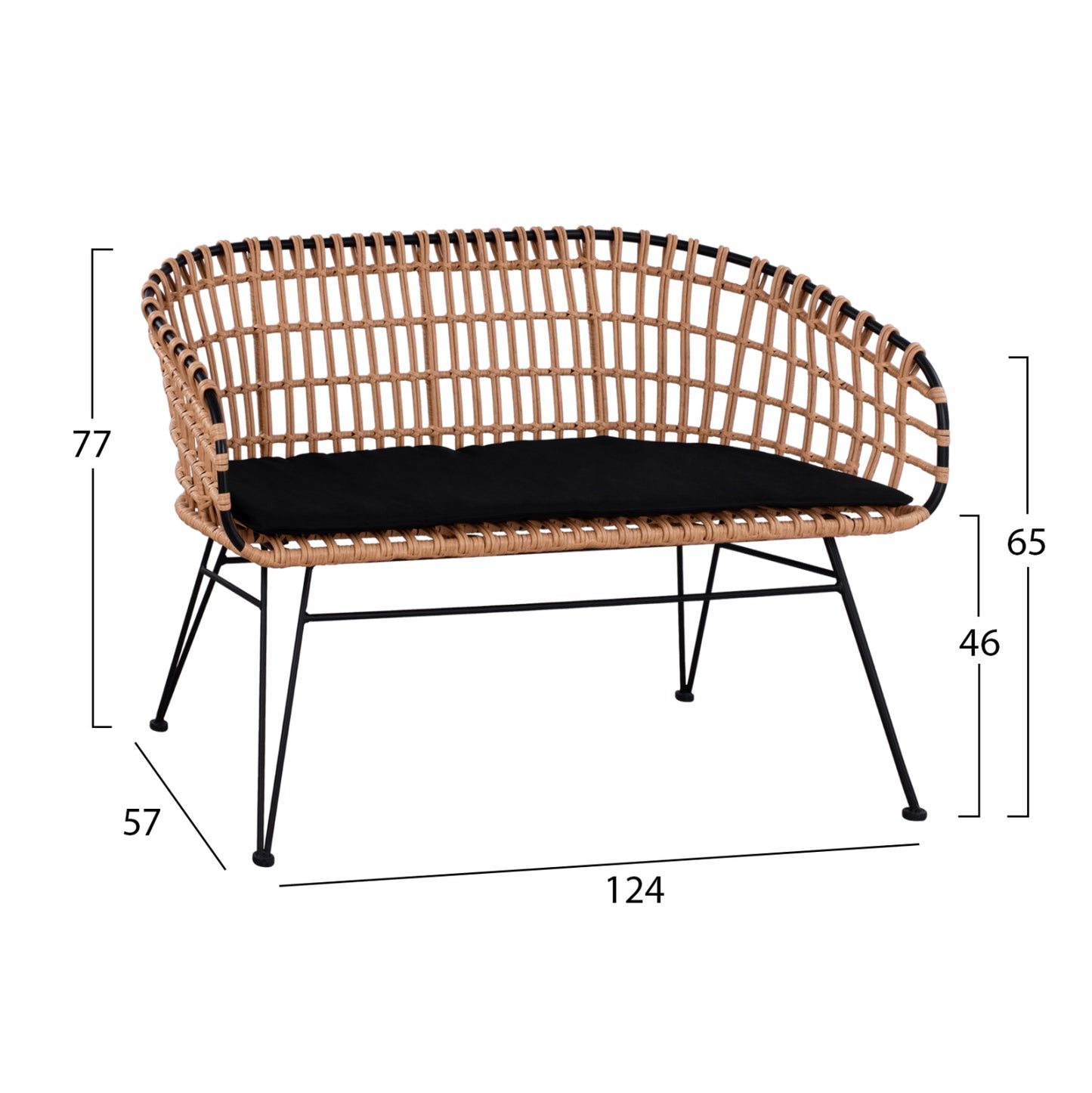 ΣΕΤ ΕΞΩΤ.ΧΩΡΟΥ 4ΤΜΧ ALLEGRA HM21051 ΣΥΝΘ.RATTAN ΜΠΕΖ-ΜΑΥΡΟ ΜΕΤΑΛΛΟ