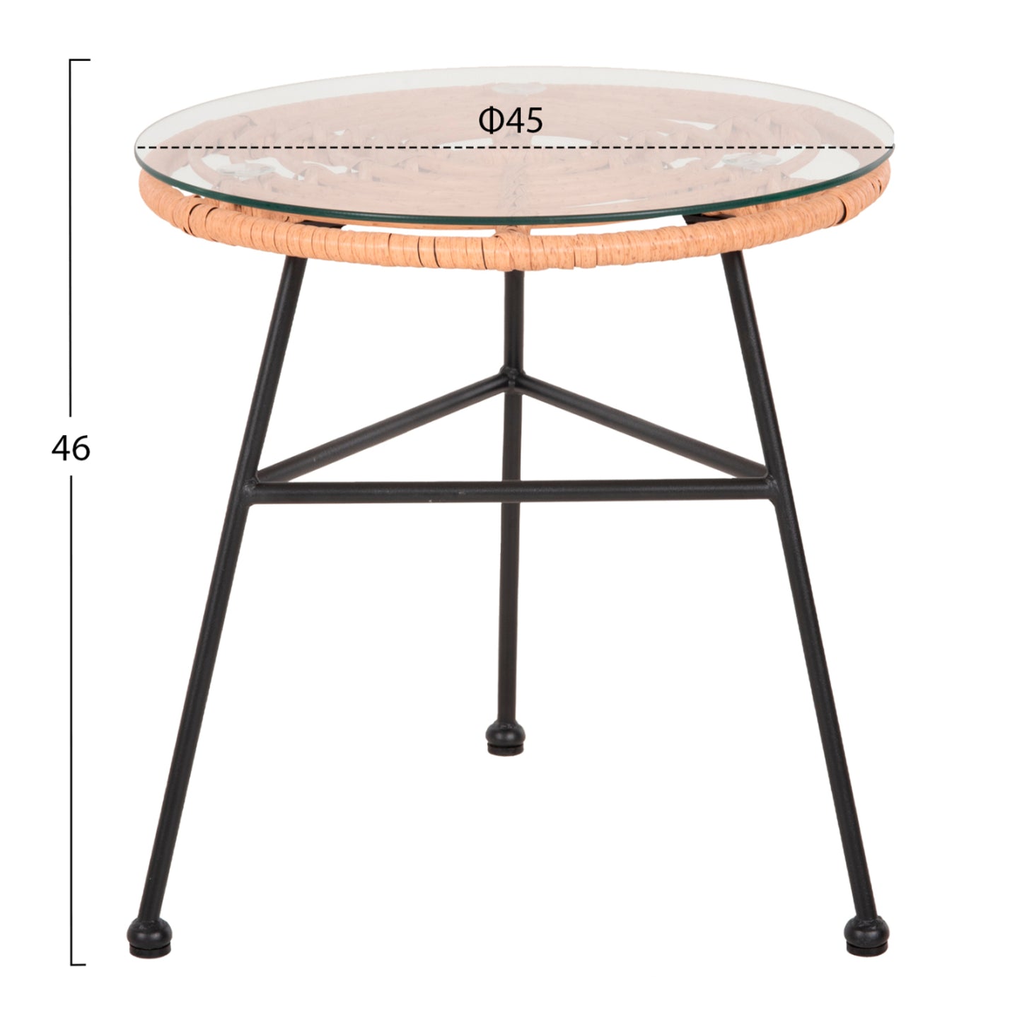 ΣΕΤ ΕΞΩΤΕΡΙΚΟΥ ΧΩΡΟΥ 3ΤΜΧ ALLEGRA HM21047.11 ΜΠΕΖ ΣΥΝΘ.RATTAN-ΜΕΤΑΛΛΟ ΣΕ ΜΑΥΡΟ