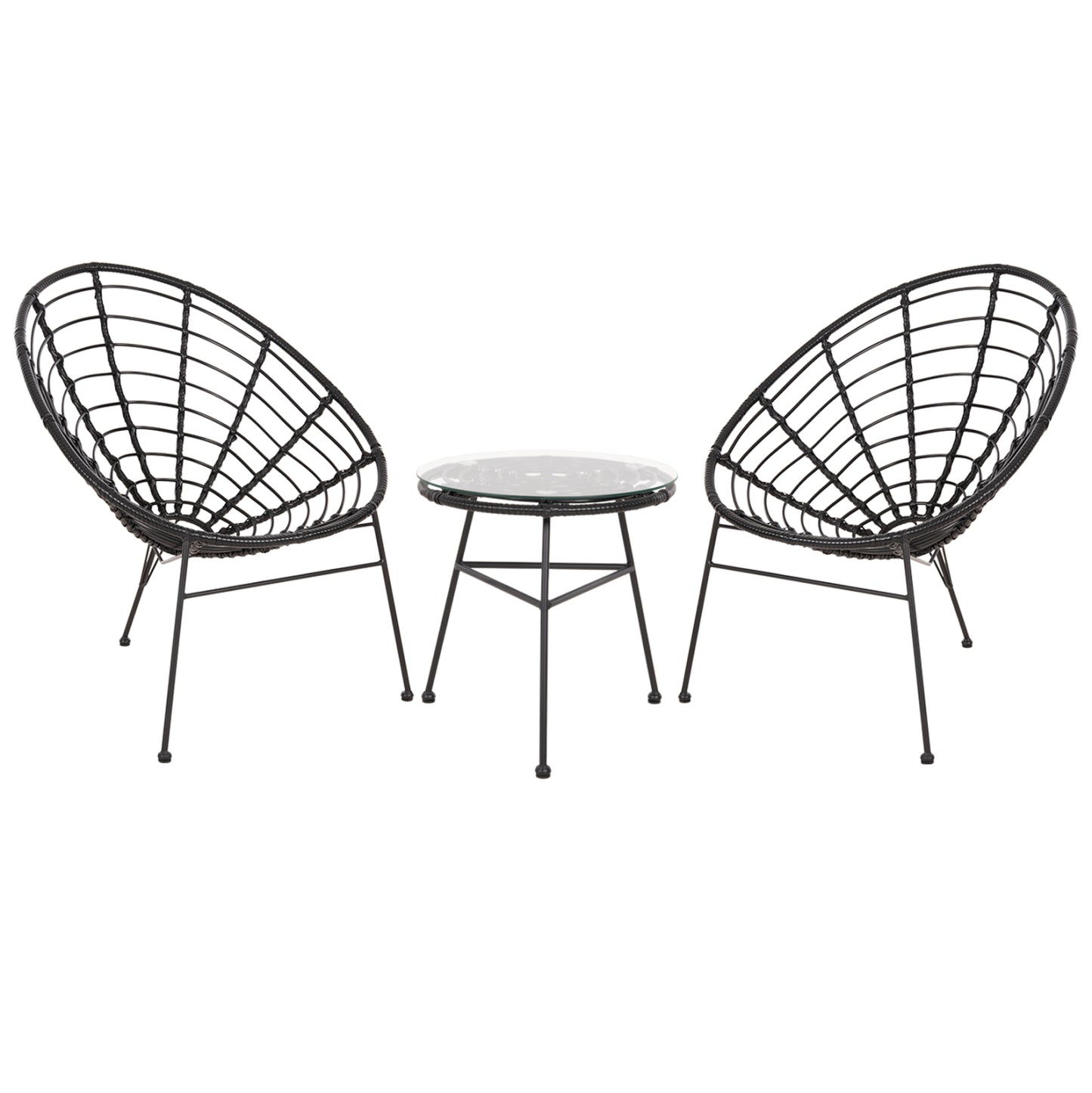 ΣΕΤ ΕΞΩΤΕΡΙΚΟΥ ΧΩΡΟΥ 3ΤΜΧ ALLEGRA HM21047.12 ΜΑΥΡΟ ΣΥΝΘ.RATTAN & ΜΕΤΑΛΛΟ