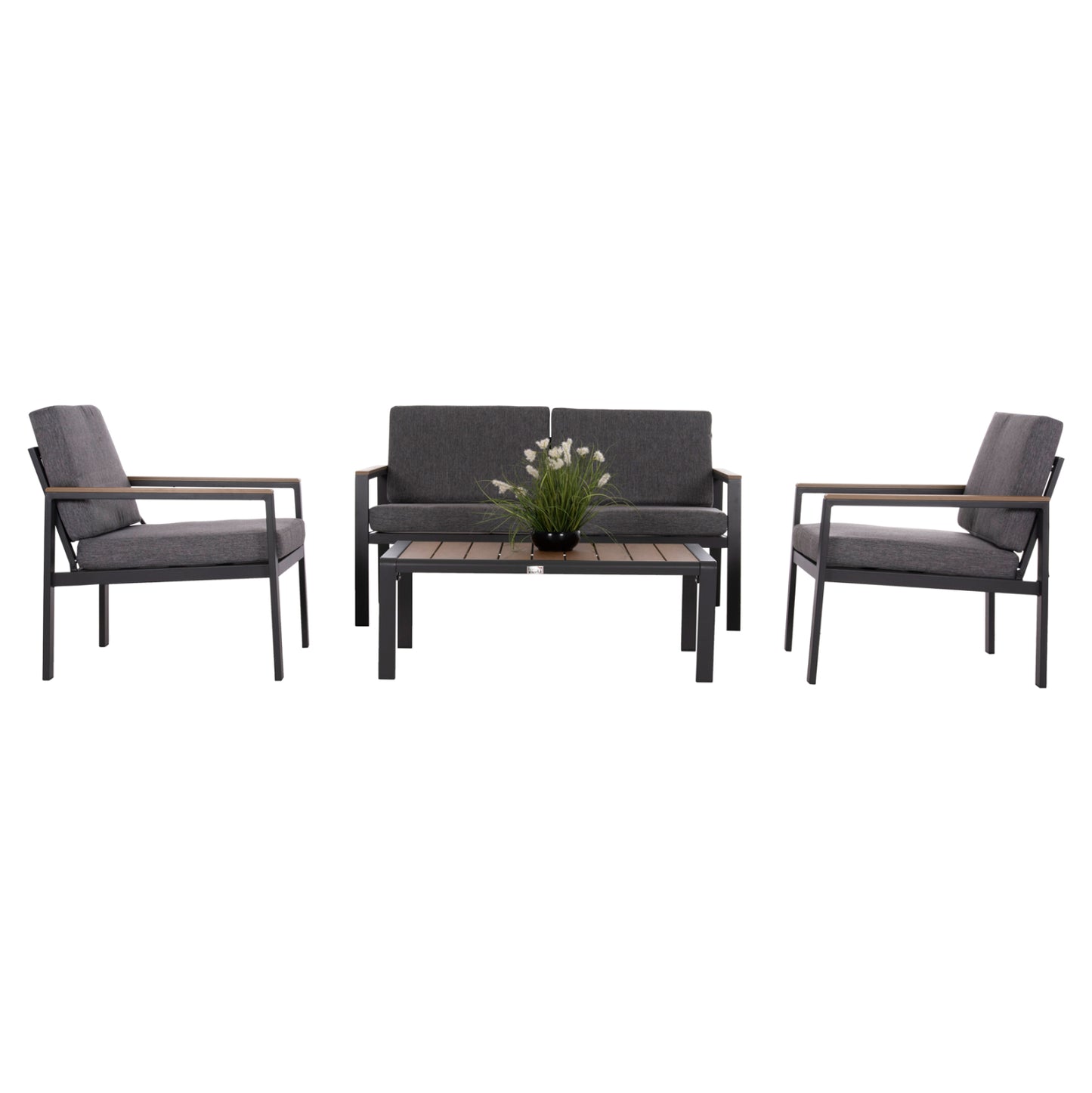 ΣΕΤ ΣΑΛΟΝΙ ΕΞ.ΧΩΡΟΥ 4ΤΜΧ SAFIN HM6278.03 ΑΛΟΥΜΙΝΙΟ & OLEFIN ΣΚΟΥΡΟ ΓΚΡΙ--POLYWOOD