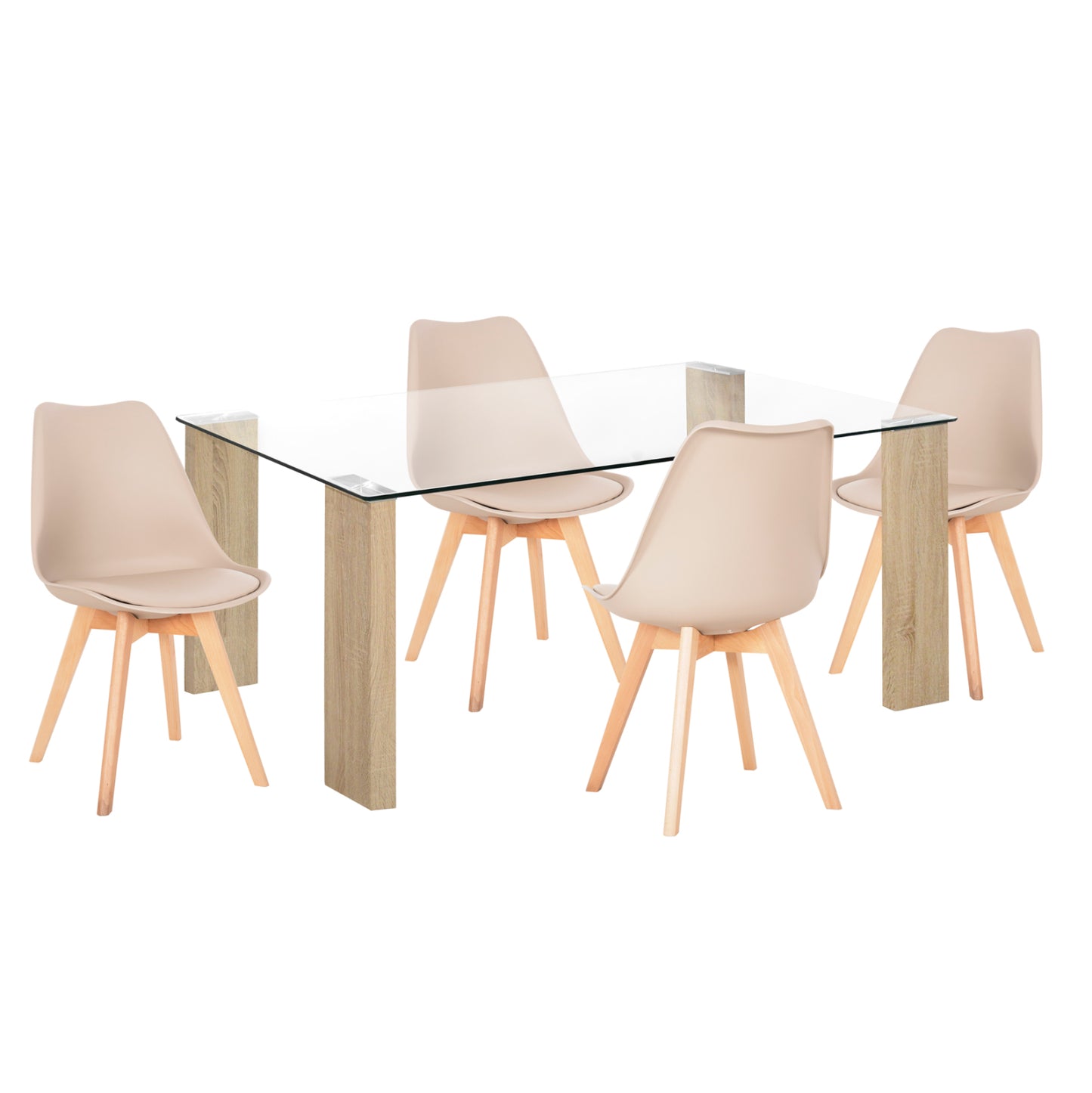 ΣΕΤ ΤΡΑΠΕΖΑΡΙΑΣ 5ΤΜΧ MORGAN HM21269.01 ΤΡΑΠΕΖΙ & 4 ΚΑΡΕΚΛΕΣ - ΚΑΠΟΥΤΣΙΝΟ