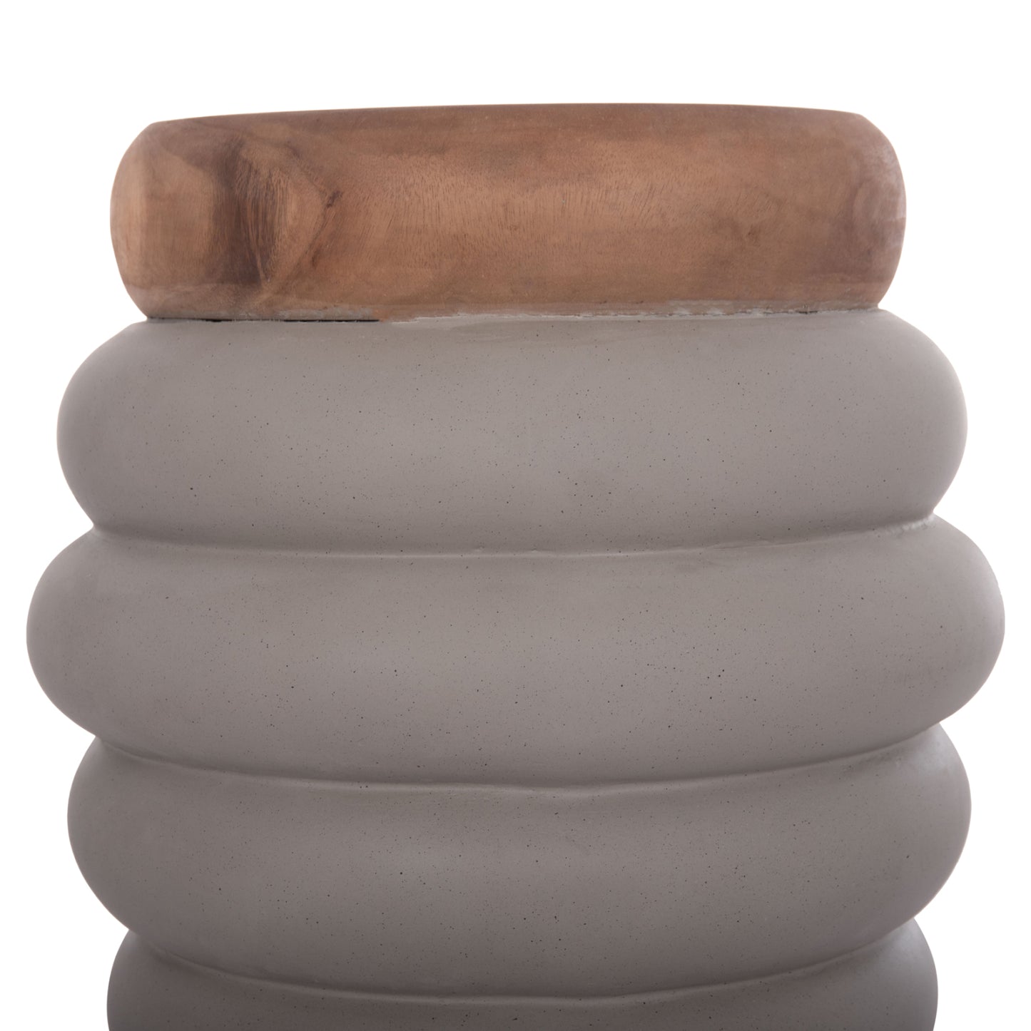 ΤΡΑΠΕΖΙ ΒΟΗΘΗΤΙΚΟ PUFFAT HM18172.03 FIBER CEMENT ΓΚΡΙ- ΞΥΛΟ TEAK TOP Φ45x46Υεκ.