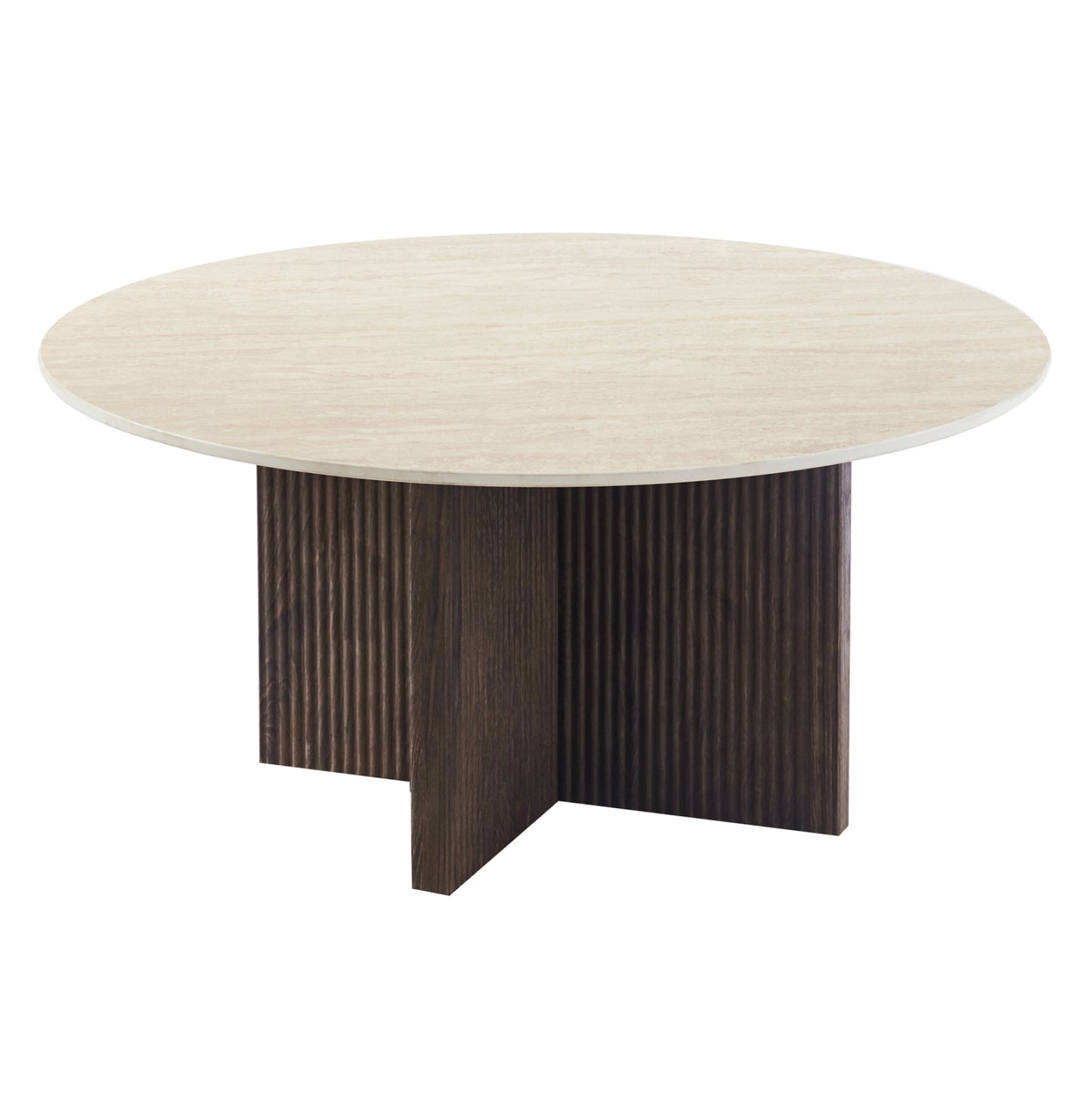 ΤΡΑΠΕΖΙ ΣΑΛΟΝΙΟΥ SKY HM18329 ΚΕΡΑΜΙΚΟ TOP ΟΨΗ ΤΡΑΒΕΡΤΙΝΑΣ-MDF ΒΑΣΗ Φ80x40Υεκ.