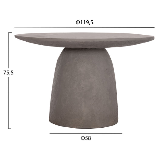 ΤΡΑΠΕΖΙ ΤΡΑΠΕΖΑΡΙΑΣ ΣΤΡΟΓΓΥΛΟ SEPPO HM18154.03 FIBER CEMENT ΣΕ ΓΚΡΙ--Φ119,5x75,5Υεκ.