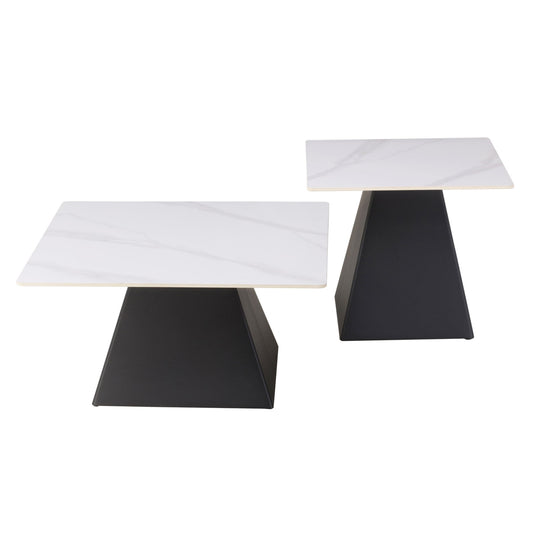 ΤΡΑΠΕΖΙΑ ΣΑΛΟΝΙΟΥ QUBER HM18260.01 ΚΕΡΑΜΙΚΑ TOP ΟΨΗ ΛΕΥΚΟ ΜΑΡΜΑΡΟ-ΤΕΤΡΑΓΩΝΑ