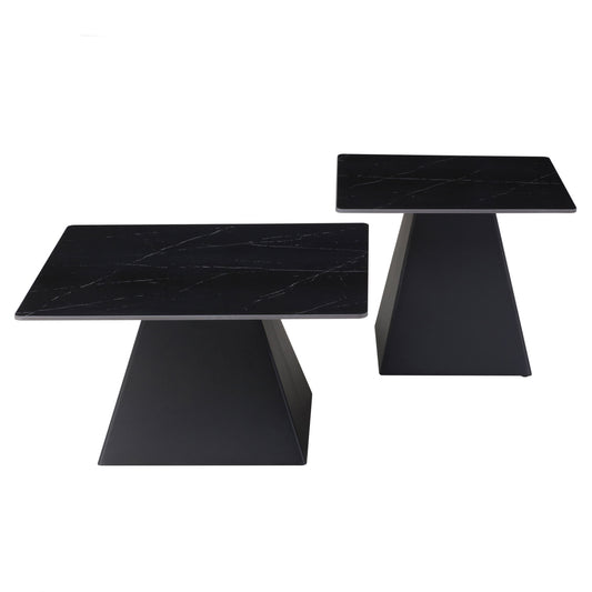 ΤΡΑΠΕΖΙΑ ΣΑΛΟΝΙΟΥ QUBER HM18260.02 ΚΕΡΑΜΙΚΑ TOP ΟΨΗ ΜΑΥΡΟ ΜΑΡΜΑΡΟ-ΤΕΤΡΑΓΩΝΑ