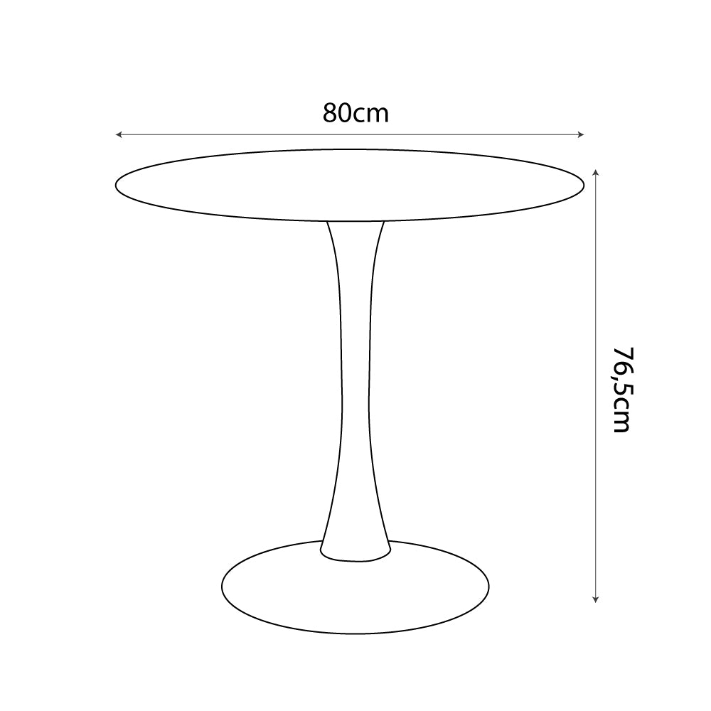 SAYA ΤΡΑΠΕΖΙ ΜΕΤΑΛΛΙΚΟ ΛΕΥΚΟ 80x80xH76cm