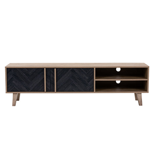 ALBERO TV STAND SONOMA DECAPE ΜΑΥΡΟ ΜΕ PATTERN 160x35xH45cm