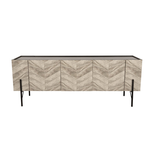 PARKE TV STAND ΜΑΥΡΟ ΦΥΣΙΚΟ ΜΕ PATTERN 160x43xH60cm