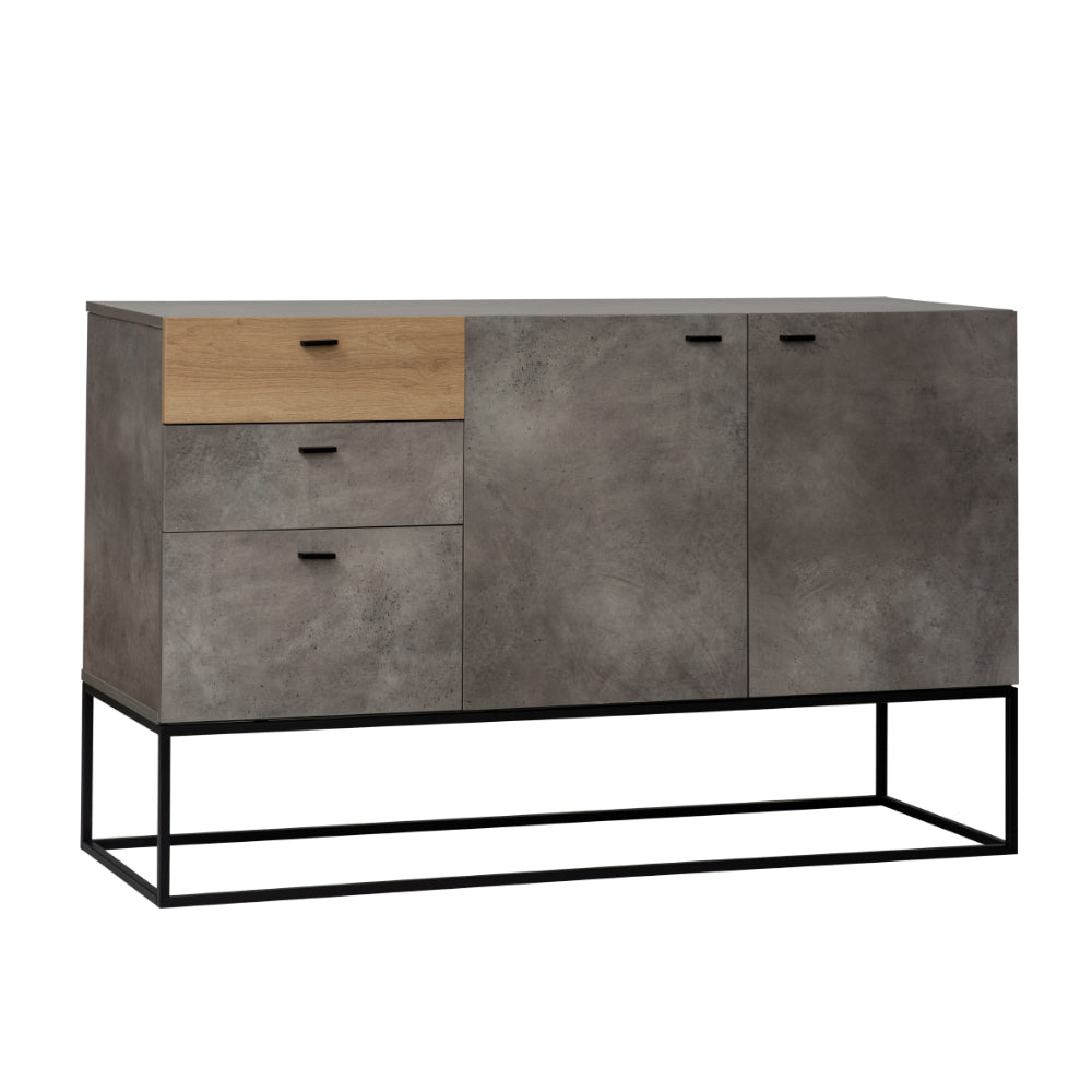 DELTA ΜΠΟΥΦΕΣ CEMENT DARK OAK 136x41xH82cm