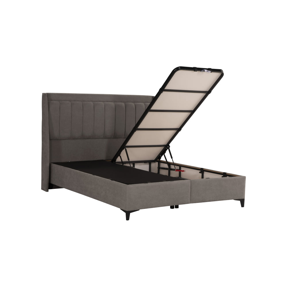 HARMONY ΚΡΕΒΑΤΙ ΜΕ ΑΠΟΘΗΚ. ΧΩΡΟ ΚΑΙ ΣΤΡΩΜΑ BEIGE 05-780 207x174xH126,5cm