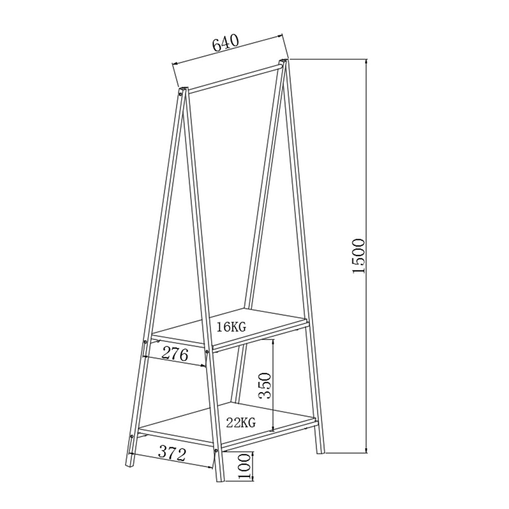 CROCHET ΝΤΟΥΛΑΠΑ SONOMA ΜΑΥΡΟ 64x40xH150cm