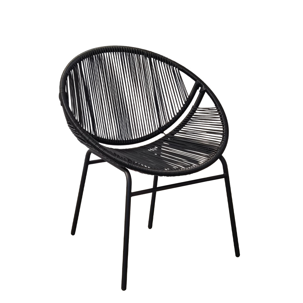 CASABLANCA ΚΑΡΕΚΛΑ ΜΑΥΡΟ 70x60xH81,5cm
