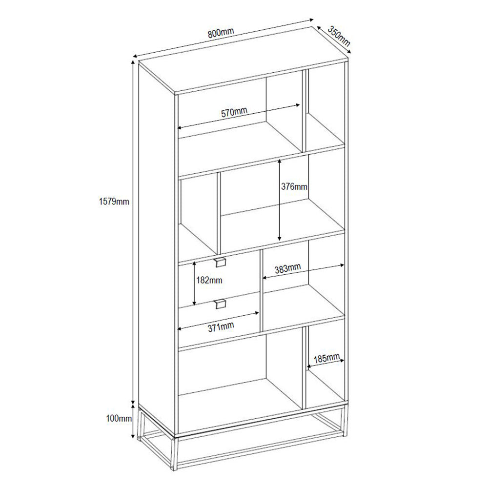 MINTONI ΒΙΒΛΙΟΘΗΚΗ SONOMA ΛΕΥΚΟ ΜΕ PATTERN 80x39xH180cm