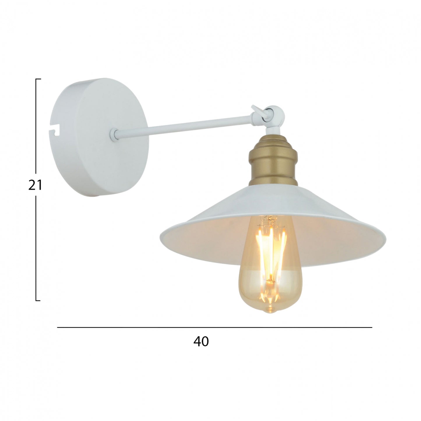 ΑΠΛΙΚΑ ΤΟΙΧΟΥ ΜΕΤΑΛΛΙΚΟ ΑΣΠΡΟ HM7441.03 40x20x21 εκ.