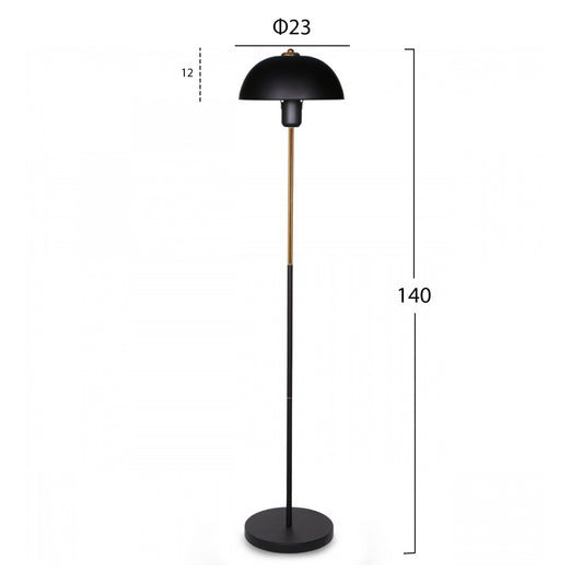 ΦΩΤΙΣΤΙΚΟ ΔΑΠΕΔΟΥ ΜΕΤΑΛΛΙΚΟ ΜΑΥΡΟ HM7579.01 ΜΑΥΡΟ ΧΡΥΣΟ Φ23x140εκ.