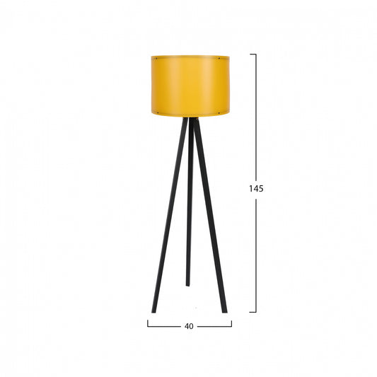 ΦΩΤΙΣΤΙΚΟ ΔΑΠΕΔΟΥ ΞΥΛΙΝΟ ΜΑΥΡΟ ΜΕ ΚΙΤΡΙΝΟ ΚΑΠΕΛΟ HM7272.12 Φ38x145 εκ.