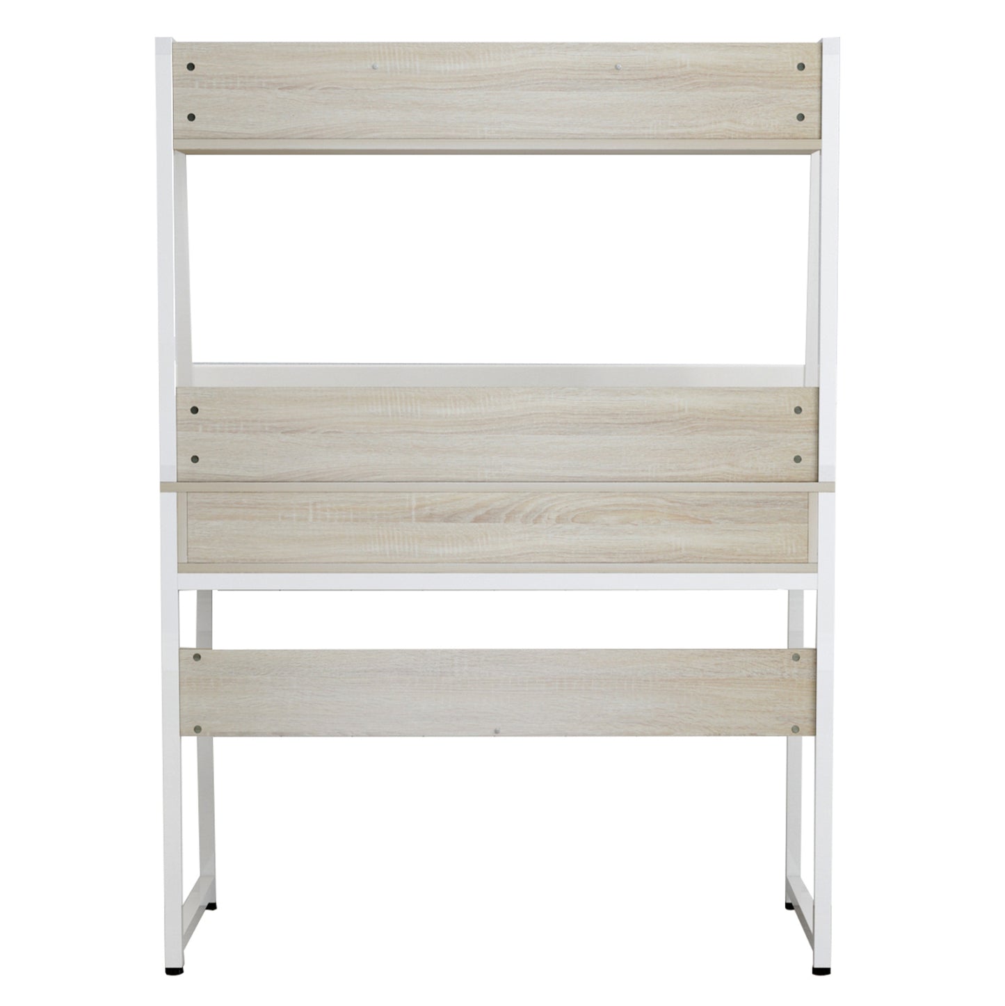 ΓΡΑΦΕΙΟ ΜΕ ΒΙΒΛΙΟΘΗΚΗ SONAMA & ΜΕΤΑΛΛΙΚΟ ΛΕΥΚΟ ΣΚΕΛΕΤΟ HM2390.13 100x48x139 εκ.