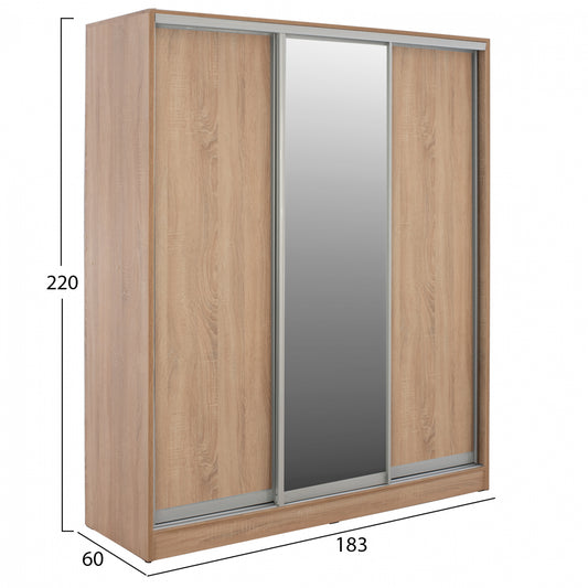 ΝΤΟΥΛΑΠΑ ΣΥΡΟΜΕΝΗ ADLER ΜΕΛΑΜΙΝΗΣ SONAMA ΜΕ ΚΑΘΡΕΦΤΗ 3ΦΥΛΛΗ HM2461.01 183x60x220 εκ.