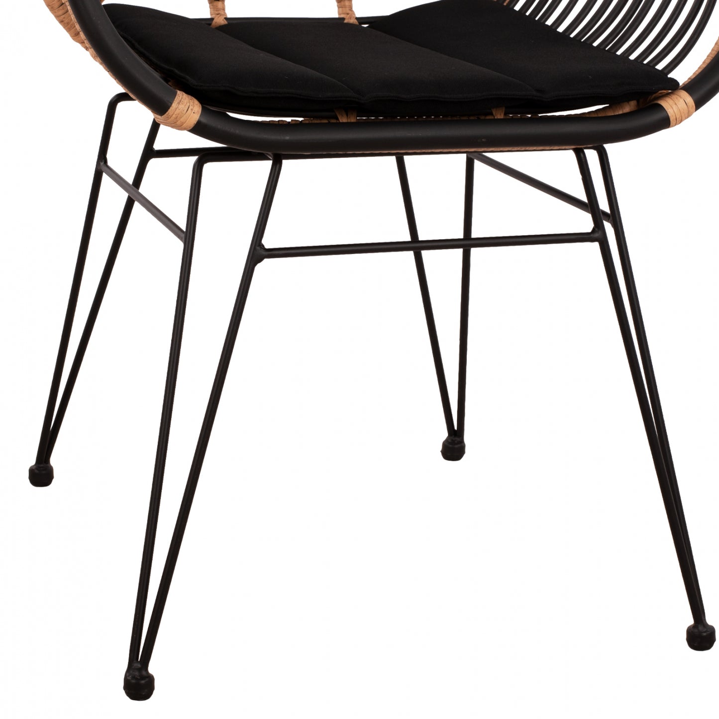 ΠΟΛΥΘΡΟΝΑ ΜΕ ΜΑΞΙΛΑΡΙ ΜΕΤΑΛΛΙΚΗ ALLEGRA HM5663 ΜΕ WICKER ΜΠΕΖ & ΜΑΥΡΟ ΧΡΩΜΑ 58x60x82Υ εκ.