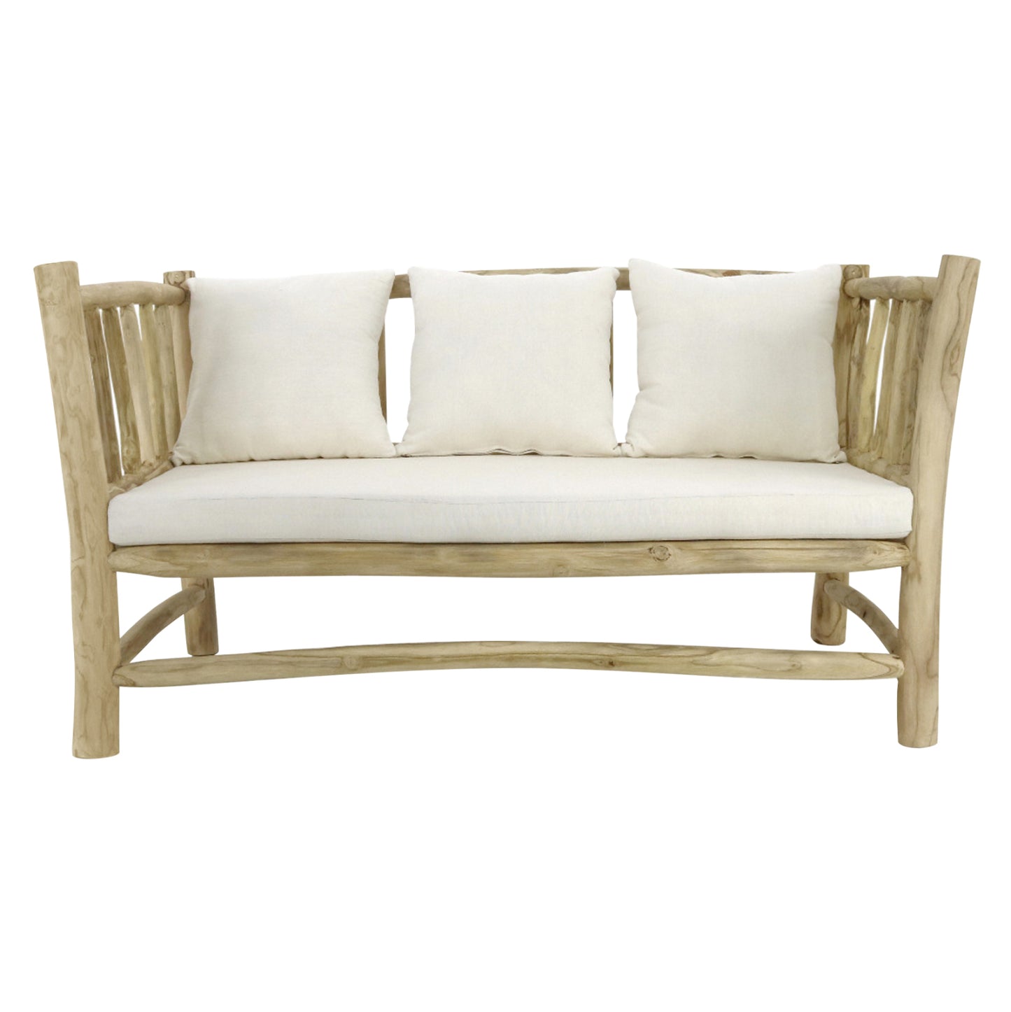 ΣΕΤ ΣΑΛΟΝΙ 4 ΤΜΧ HM9340 ΑΠΟ ΜΑΣΙΦ ΞΥΛΟ TEAK ΦΥΣΙΚΟ - ΛΕΥΚΟ