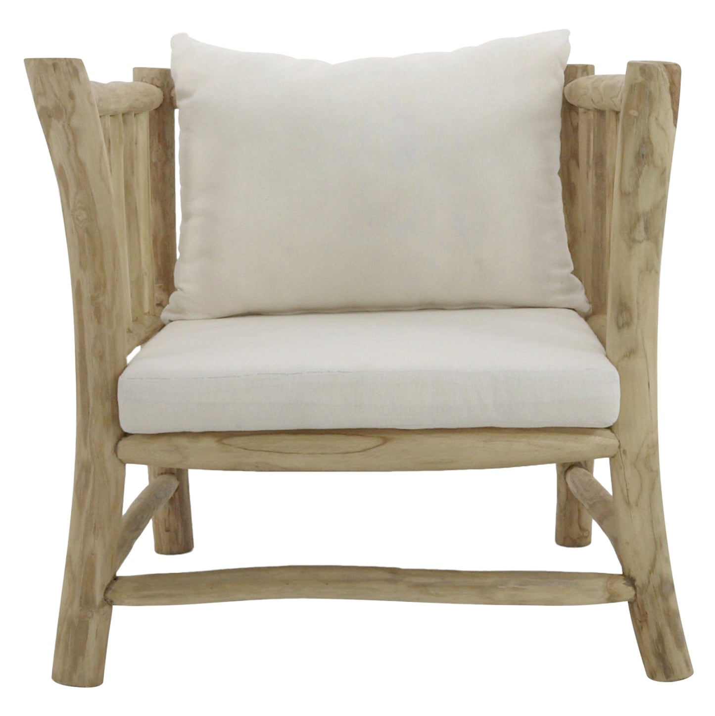 ΣΕΤ ΣΑΛΟΝΙ 4 ΤΜΧ HM9340 ΑΠΟ ΜΑΣΙΦ ΞΥΛΟ TEAK ΦΥΣΙΚΟ - ΛΕΥΚΟ