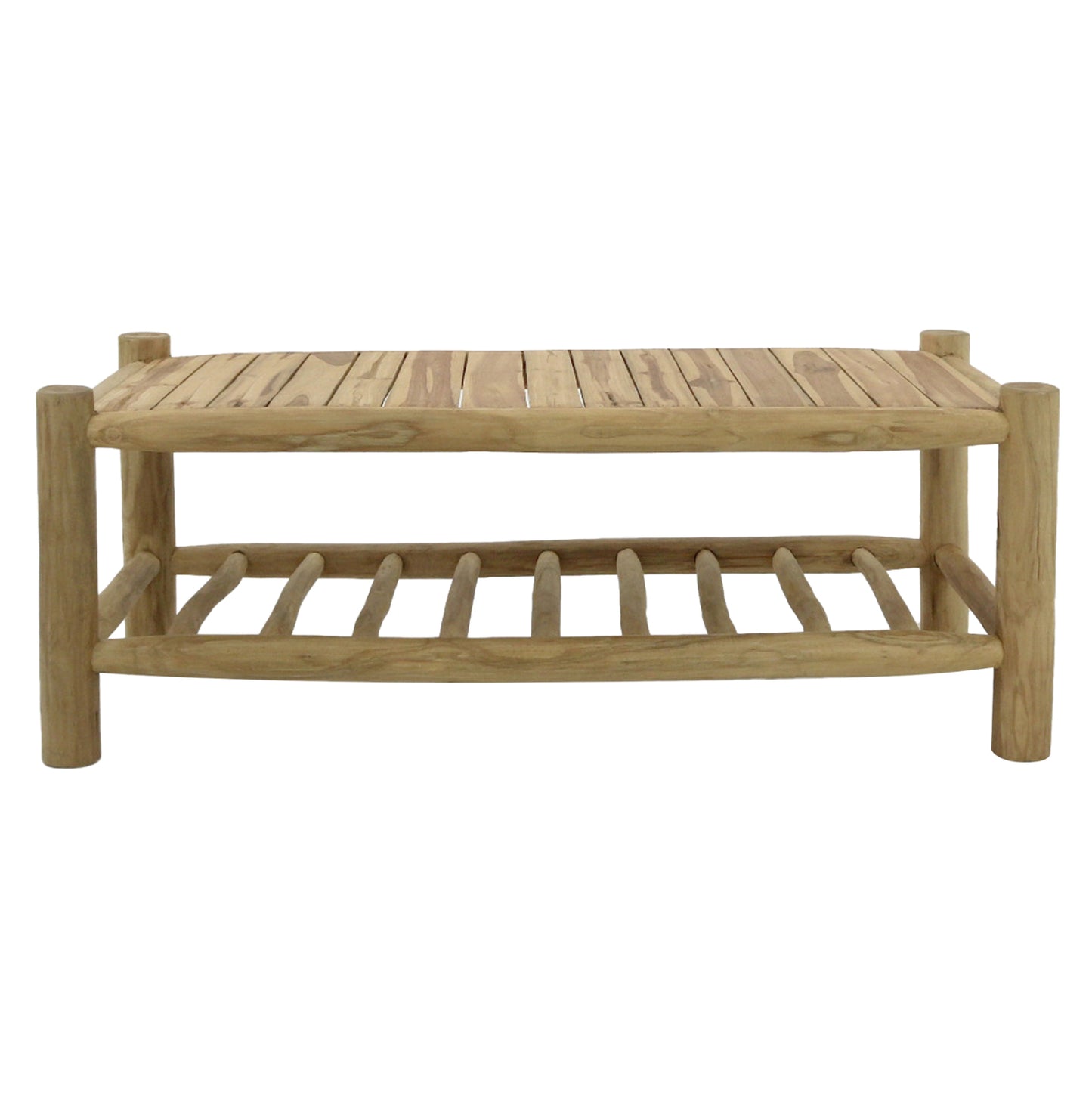 ΣΕΤ ΣΑΛΟΝΙ 4 ΤΜΧ HM9340 ΑΠΟ ΜΑΣΙΦ ΞΥΛΟ TEAK ΦΥΣΙΚΟ - ΛΕΥΚΟ