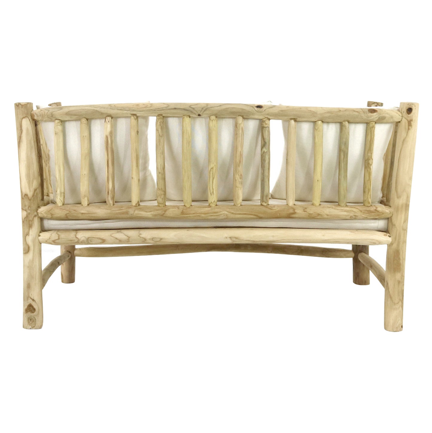 ΣΕΤ ΣΑΛΟΝΙ 4 ΤΜΧ HM9340 ΑΠΟ ΜΑΣΙΦ ΞΥΛΟ TEAK ΦΥΣΙΚΟ - ΛΕΥΚΟ