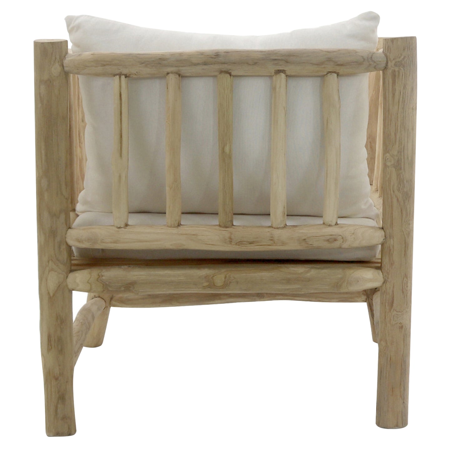 ΣΕΤ ΣΑΛΟΝΙ 4 ΤΜΧ HM9340 ΑΠΟ ΜΑΣΙΦ ΞΥΛΟ TEAK ΦΥΣΙΚΟ - ΛΕΥΚΟ