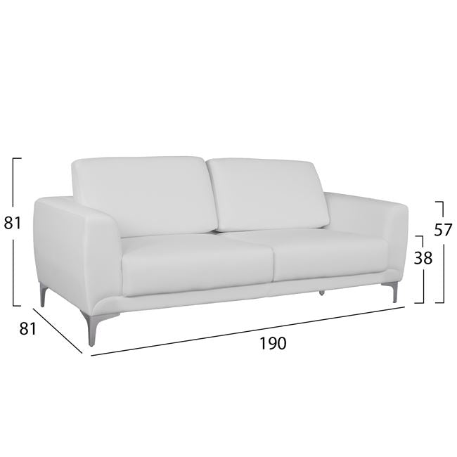 ΣΕΤ ΣΑΛΟΝΙΟΥ 3ΤΜΧ KENZIE ΜΕ ΛΕΥΚΟ PU HM10329.01