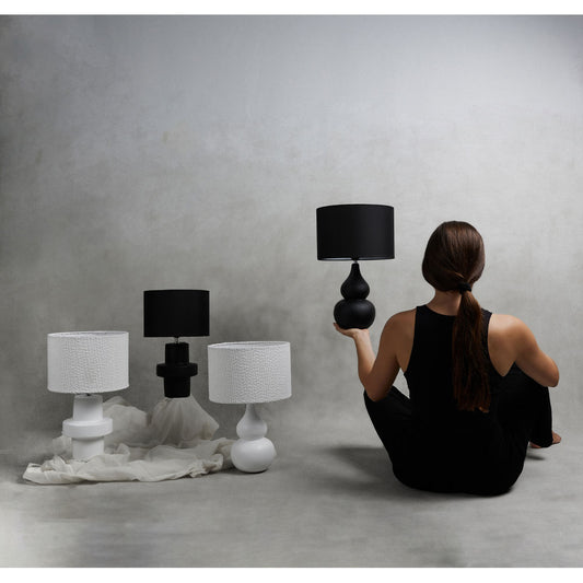 CLOQUE ΦΩΤΙΣΤΙΚΟ ΕΠΙΤΡΑΠΕΖΙΟ 15x15x45cm ΚΕΡΑΜΙΚΟ ΜΑΥΡΟ ΥΦΑΣΜΑ ΜΑΥΡΟ