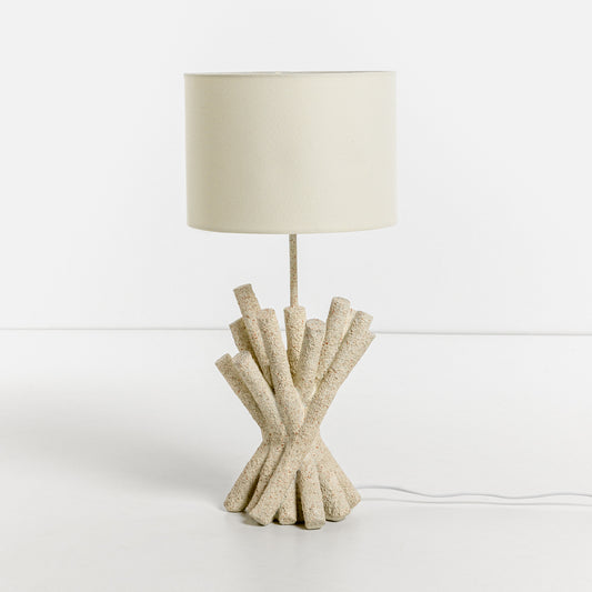 WOODLAND ΦΩΤΙΣΤΙΚΟ ΕΠΙΤΡΑΠΕΖΙΟ 26x26x54cm POLYRESIN ΛΕΥΚΟ ΥΦΑΣΜΑ OFF WHITE