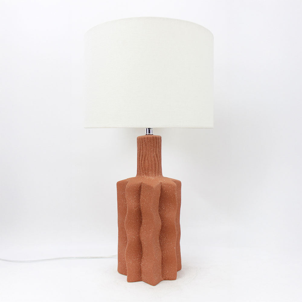 EGLI ΦΩΤΙΣΤΙΚΟ ΕΠΙΤΡΑΠΕΖΙΟ 32x32x56cm ΚΕΡΑΜΙΚΟ TERRACOTTA ΛΙΝΟ ΛΕΥΚΟ