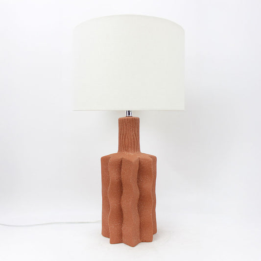 EGLI ΦΩΤΙΣΤΙΚΟ ΕΠΙΤΡΑΠΕΖΙΟ 32x32x56cm ΚΕΡΑΜΙΚΟ TERRACOTTA ΛΙΝΟ ΛΕΥΚΟ